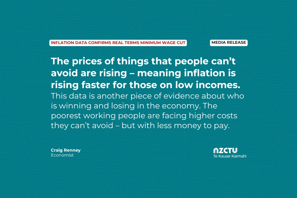 Inflation data confirms real terms minimum wage cut